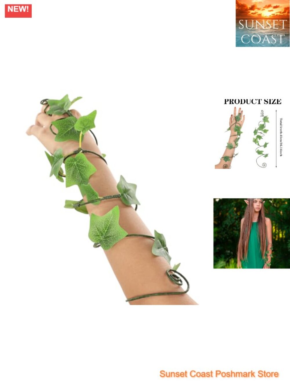 Fairy Ivy Arm Wrap Renaissance Elf Costume Bracelet for Women